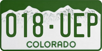 CO license plate 018UEP