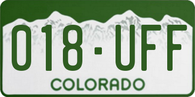 CO license plate 018UFF