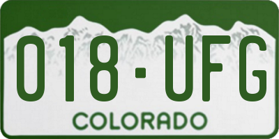 CO license plate 018UFG