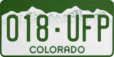 CO license plate 018UFP