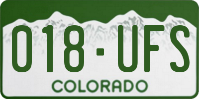CO license plate 018UFS