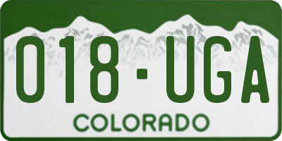 CO license plate 018UGA