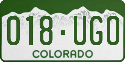 CO license plate 018UGO