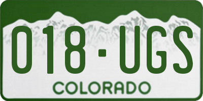 CO license plate 018UGS