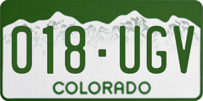 CO license plate 018UGV