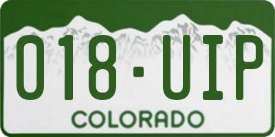 CO license plate 018UIP