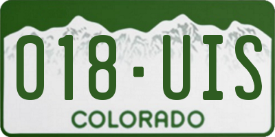 CO license plate 018UIS