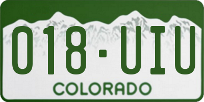 CO license plate 018UIU