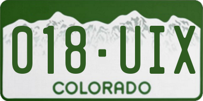 CO license plate 018UIX