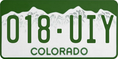 CO license plate 018UIY