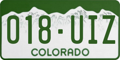 CO license plate 018UIZ