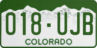 CO license plate 018UJB