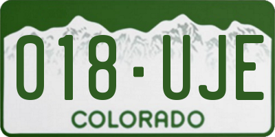 CO license plate 018UJE
