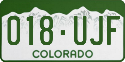 CO license plate 018UJF