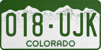 CO license plate 018UJK