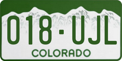 CO license plate 018UJL