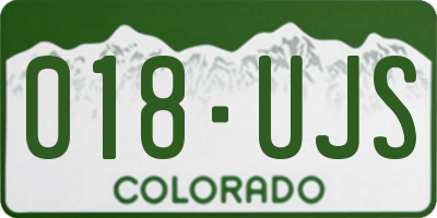 CO license plate 018UJS