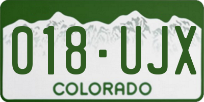 CO license plate 018UJX
