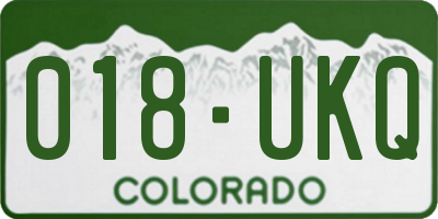 CO license plate 018UKQ