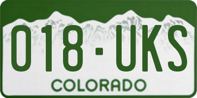 CO license plate 018UKS