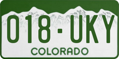 CO license plate 018UKY