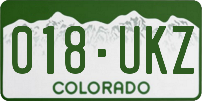 CO license plate 018UKZ