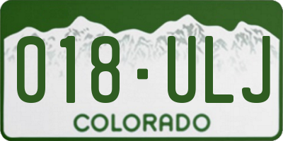 CO license plate 018ULJ