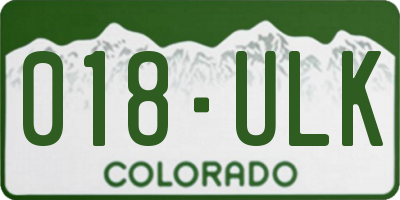 CO license plate 018ULK