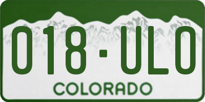 CO license plate 018ULO