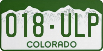 CO license plate 018ULP