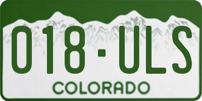 CO license plate 018ULS