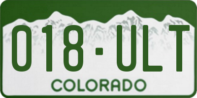 CO license plate 018ULT