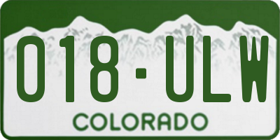 CO license plate 018ULW