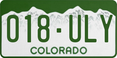 CO license plate 018ULY