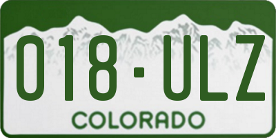 CO license plate 018ULZ