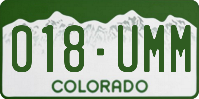 CO license plate 018UMM