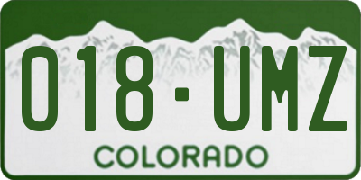 CO license plate 018UMZ