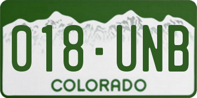 CO license plate 018UNB