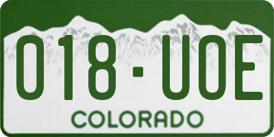CO license plate 018UOE