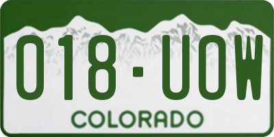 CO license plate 018UOW