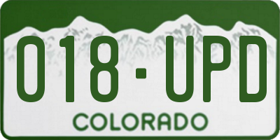 CO license plate 018UPD
