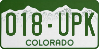 CO license plate 018UPK