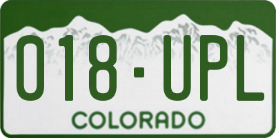 CO license plate 018UPL