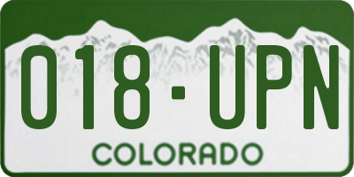 CO license plate 018UPN