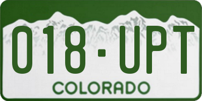 CO license plate 018UPT
