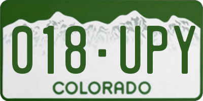 CO license plate 018UPY