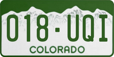 CO license plate 018UQI