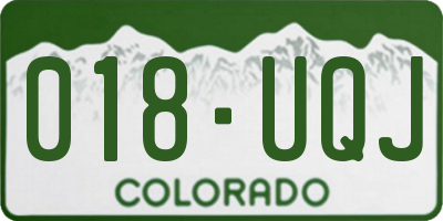 CO license plate 018UQJ