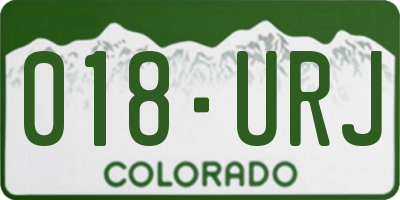 CO license plate 018URJ