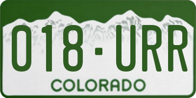 CO license plate 018URR